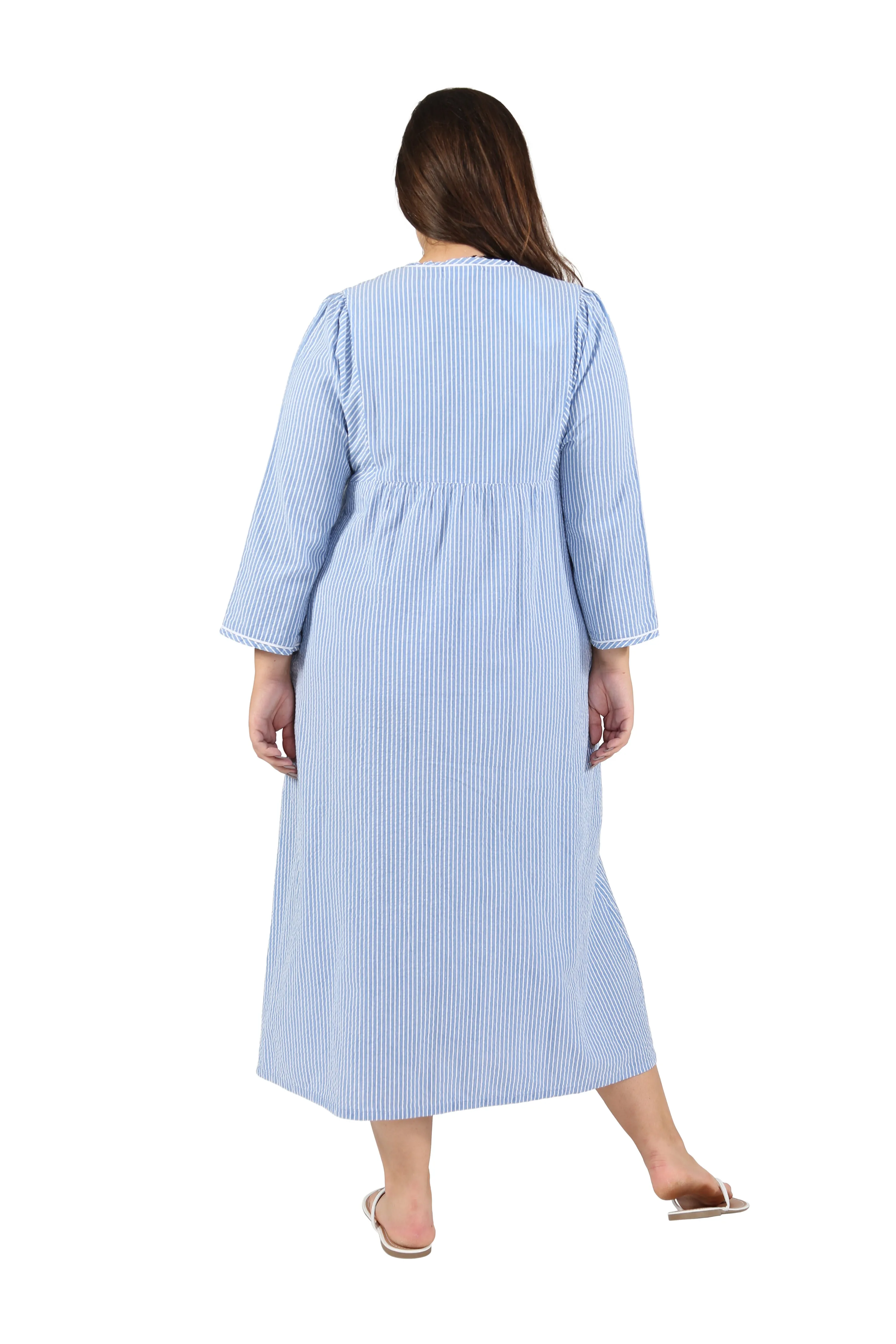 100% Cotton Plus Size Zip Front Robe