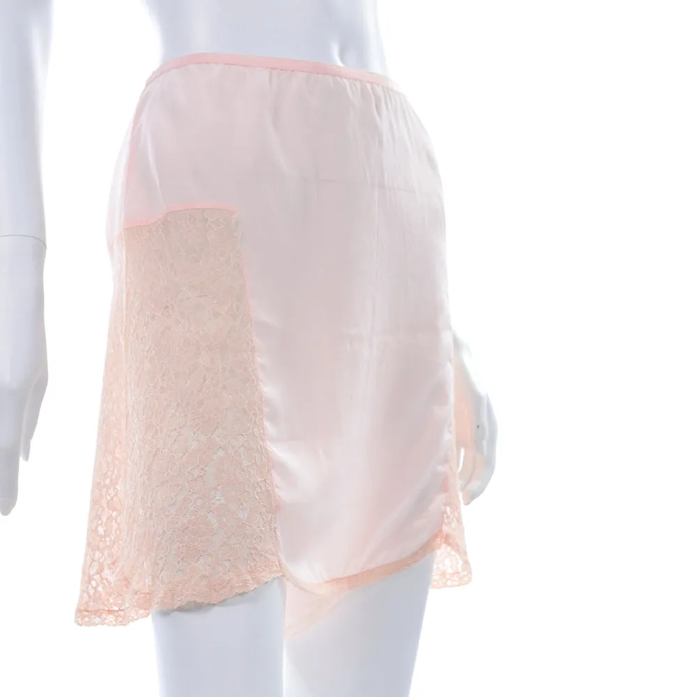 1940's Pink Silk & Lace Tap Shorts Undergarments Small