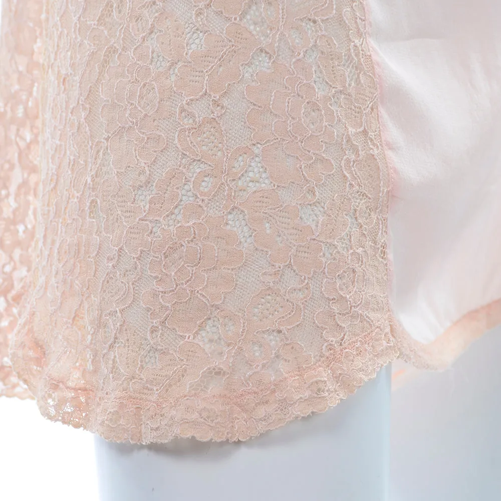 1940's Pink Silk & Lace Tap Shorts Undergarments Small