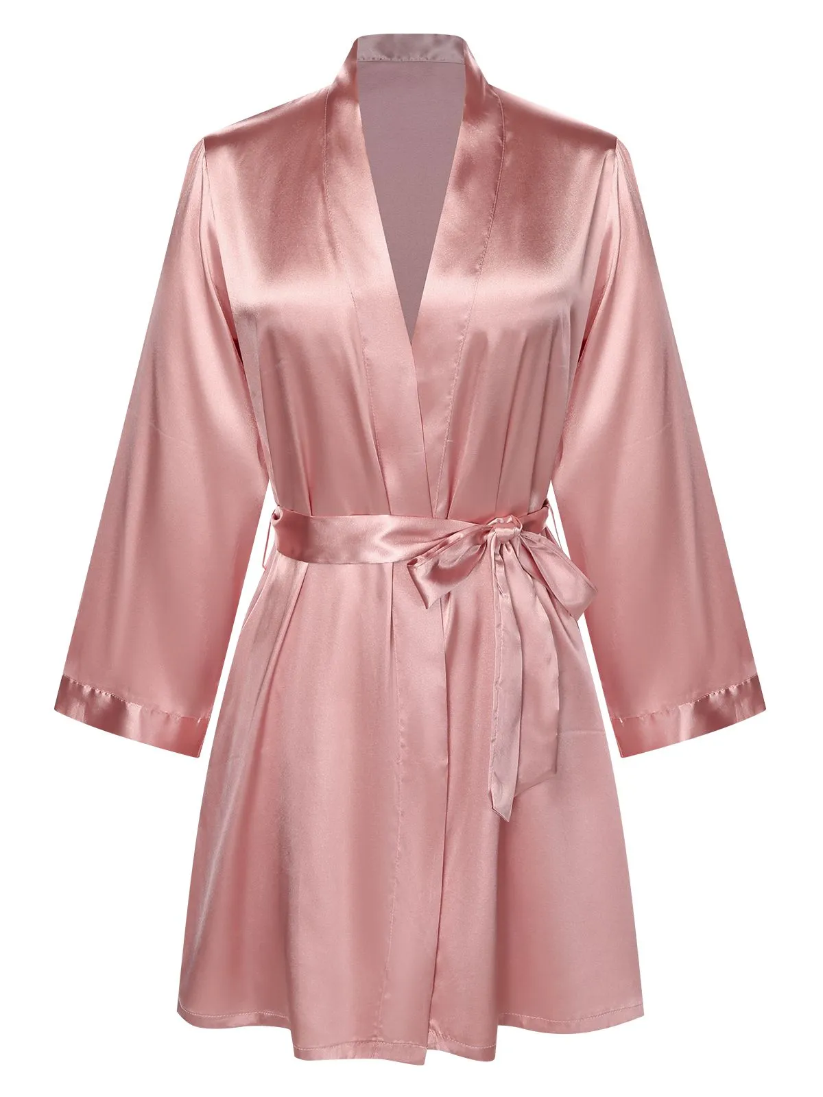 1970s Satin Solid Belted Robes