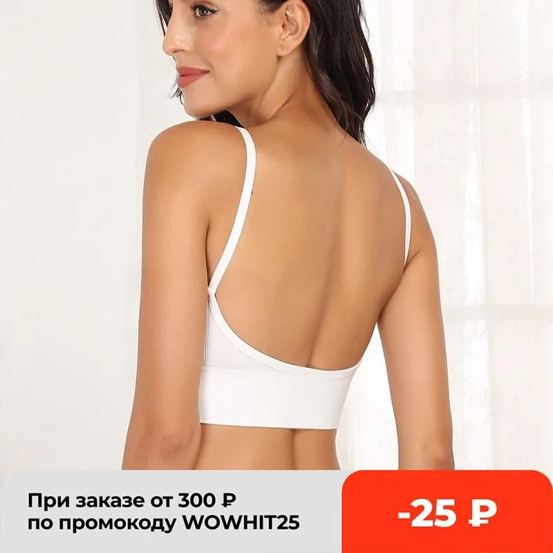 2 Pack Bras Seamless Bra U Type Backless Bralette Push Up Tupe Top Wire Free Brassiere