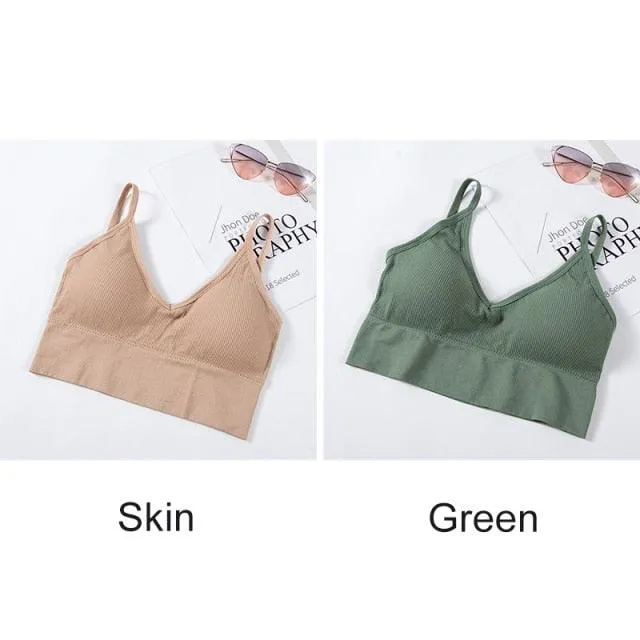 2 Pack Bras Seamless Bra U Type Backless Bralette Push Up Tupe Top Wire Free Brassiere