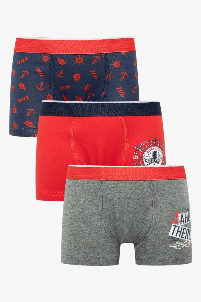 3 Pack Ocean Adventure Boxers Red