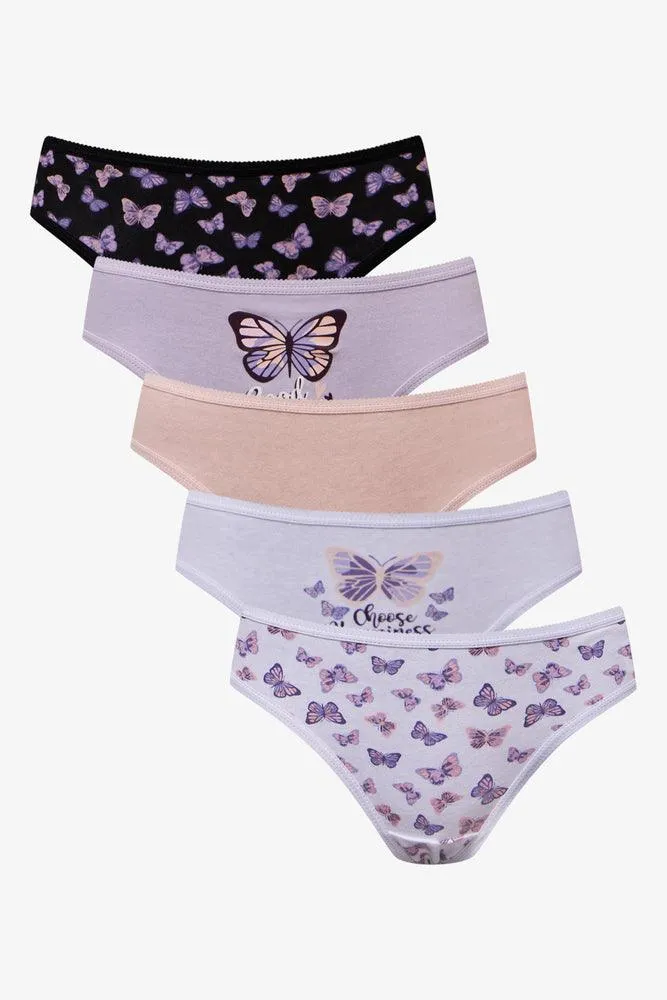 5 Pack Butterfly Bikini Panties Multi