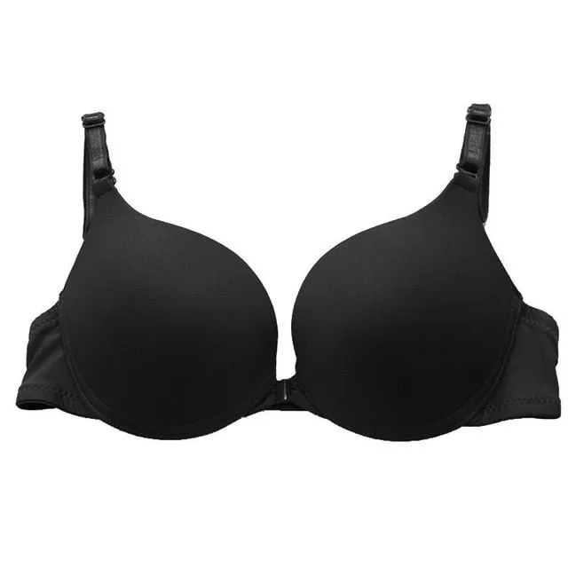 6 Colors Fashion Women Sexy Lingerie Front Closure Lace Push Up Seamless Underwire Bra Underwear Bras