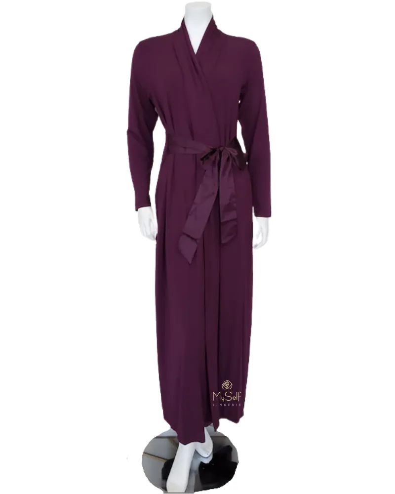 621 Dark Pansy Modal Long Morning Robe