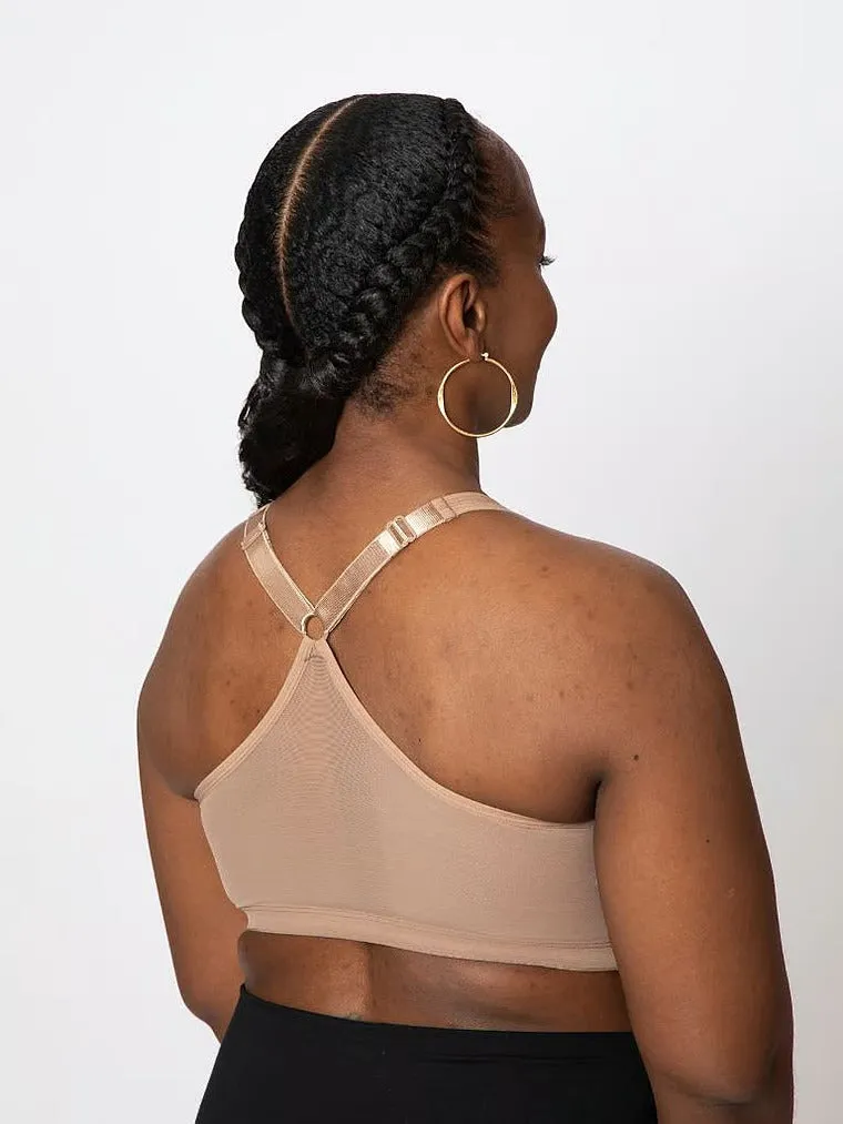 AnaOno Bianca Front Closure Sports bra, dark beige