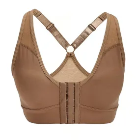 AnaOno Bianca Front Closure Sports bra, dark beige