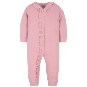 Baby Girls Zephyr Ribbed Coveralls