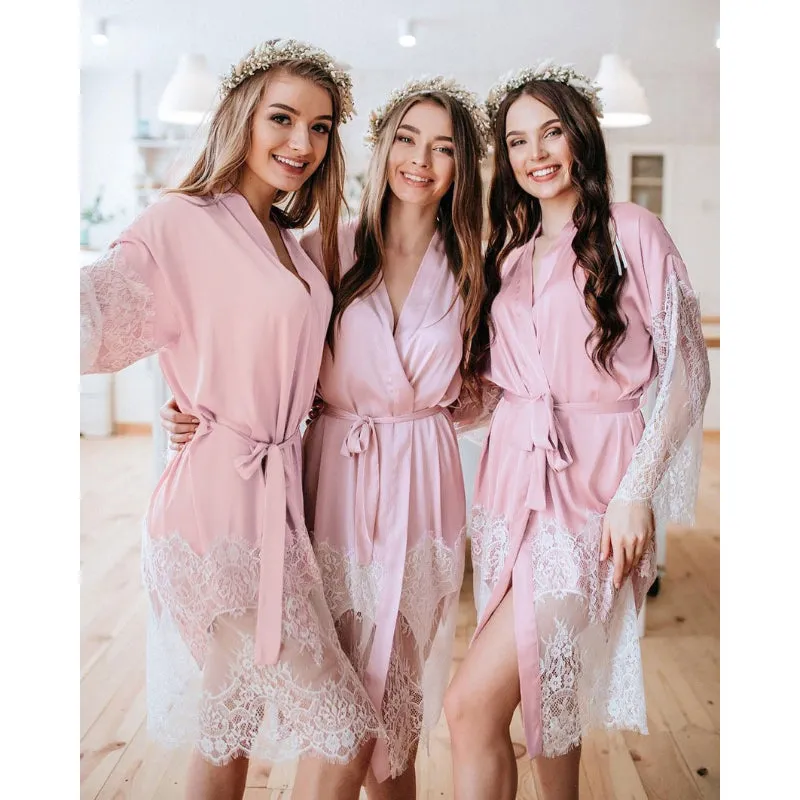 Bride Robe Lace Dressing Gown Set