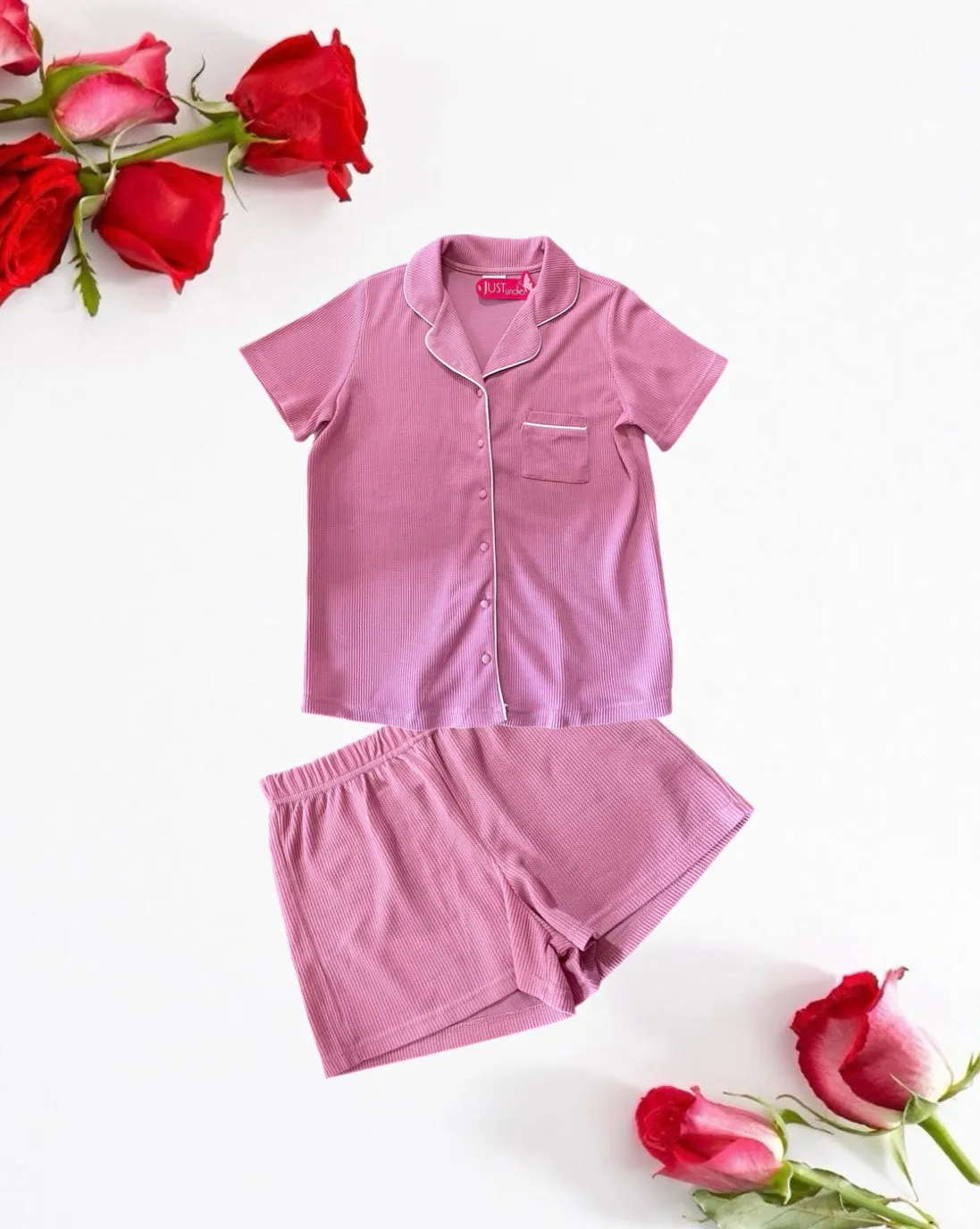 Button Down Shorty Pj Set