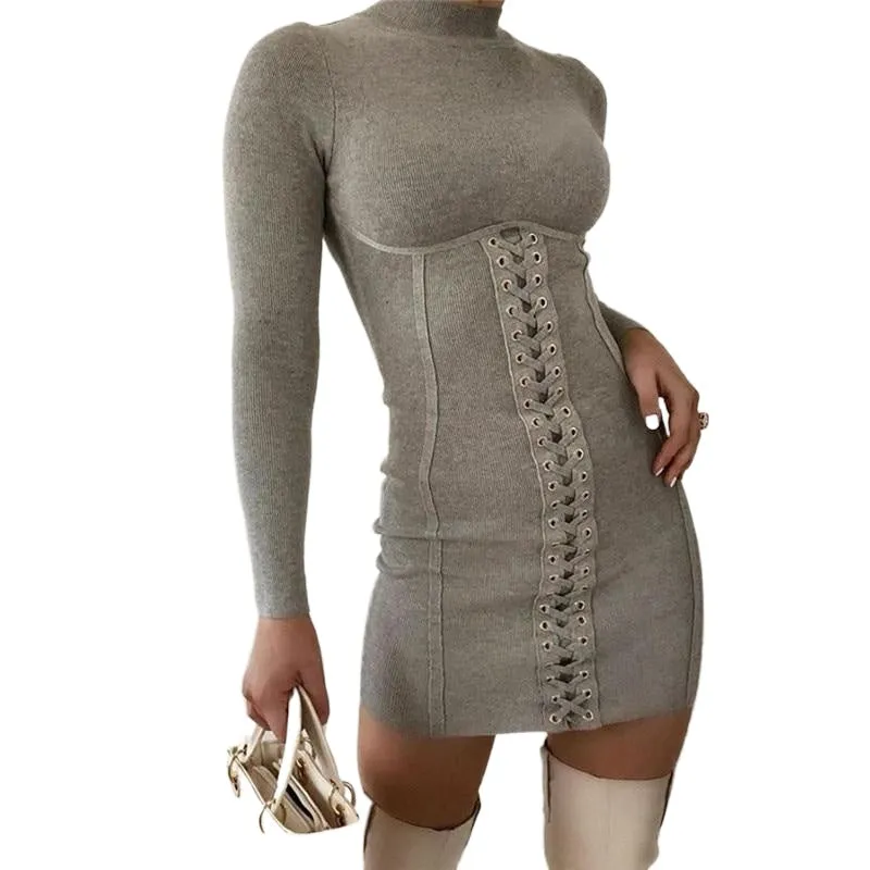 Casual Sexy Ladies' Long Sleeve Bodycon Knitted Dress