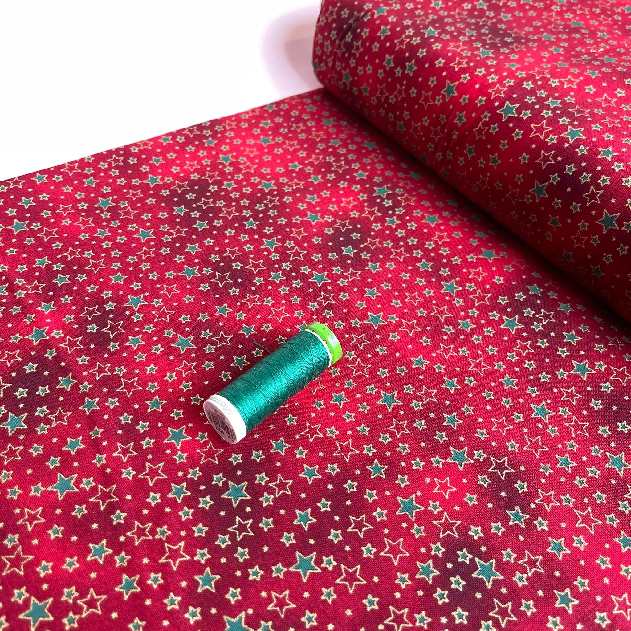 Christmas Stars Cotton Poplin Fabric