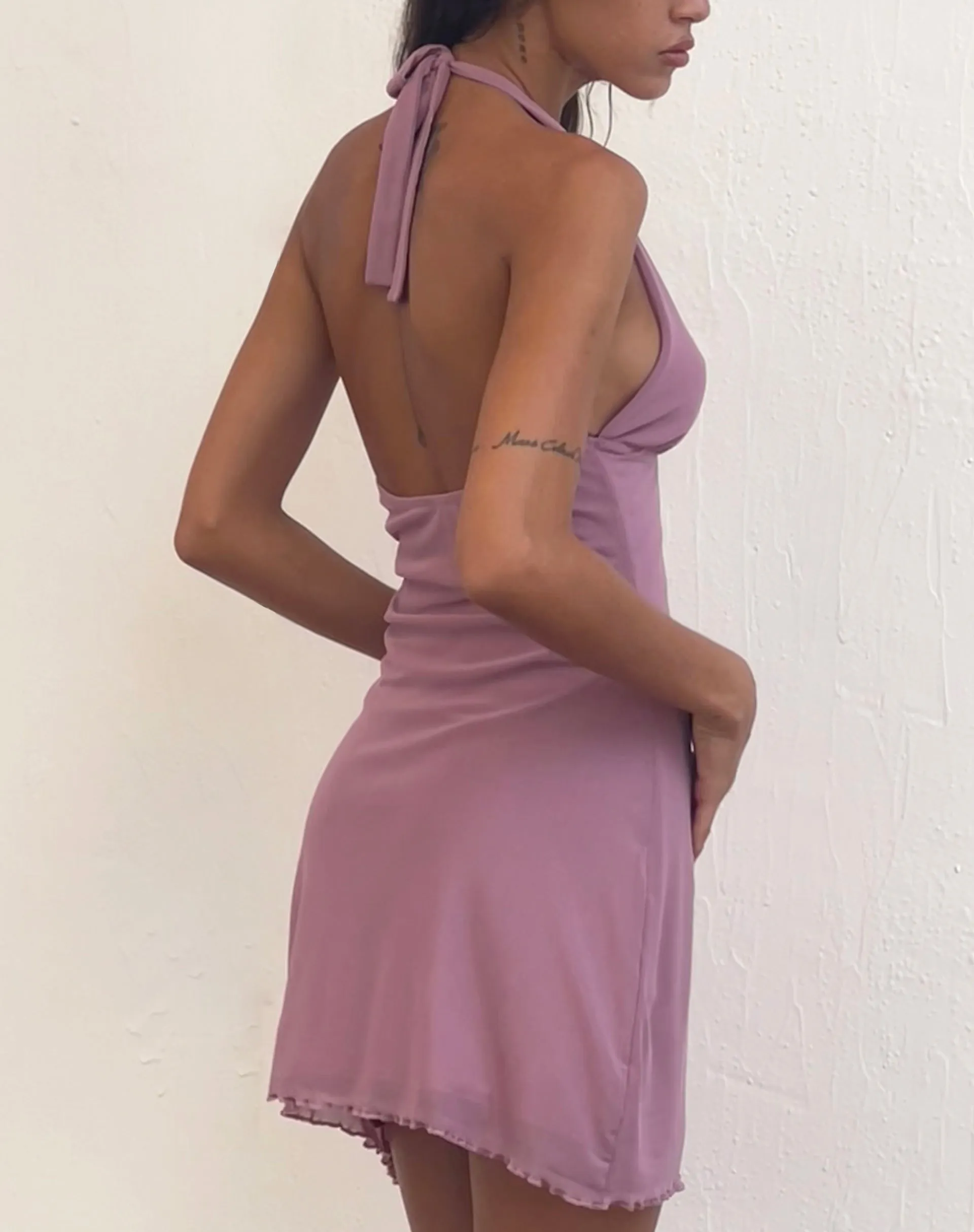 Codami Mini Mesh Dress in Mauve