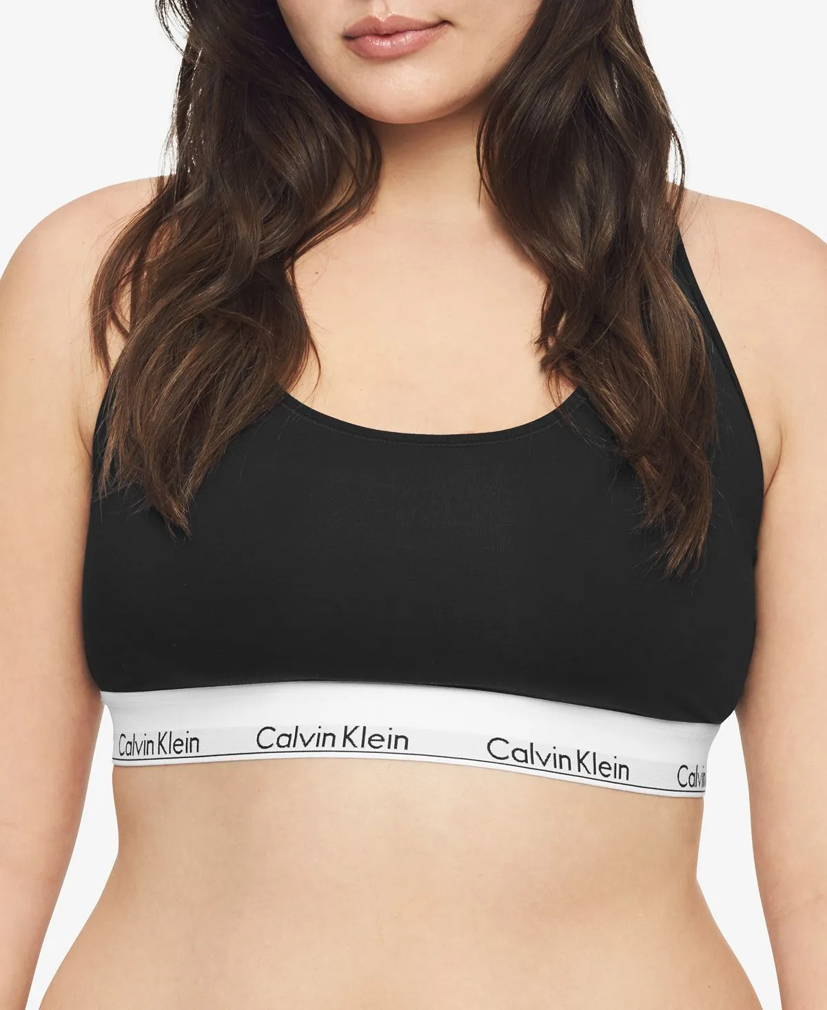 Contemporary Unlined Cotton Plus Size Bra QF5116 Calvin Klein black