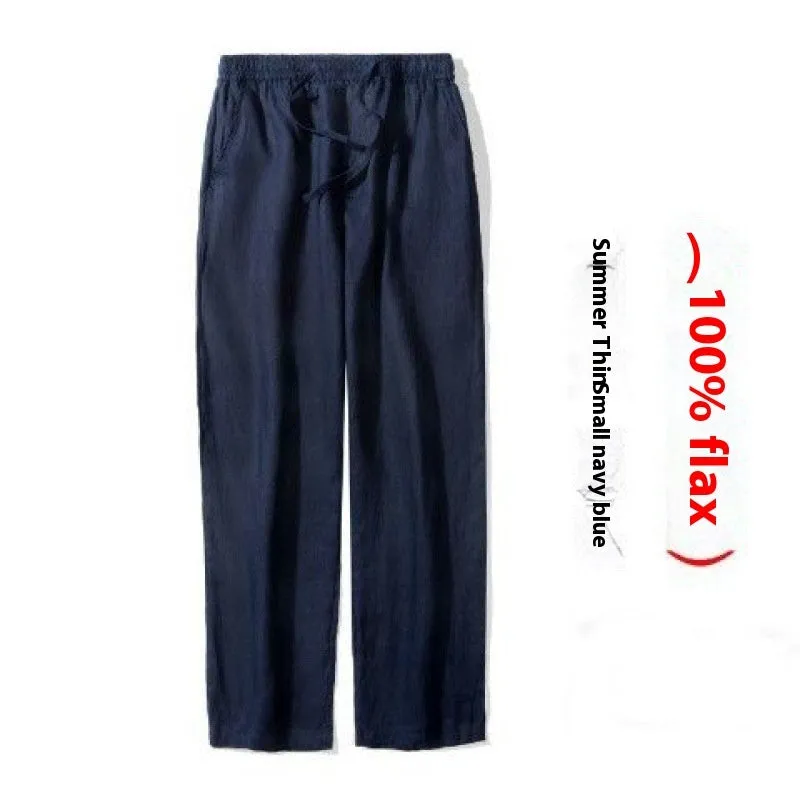 Cotton Linen Cropped Men's Casual Pants Style