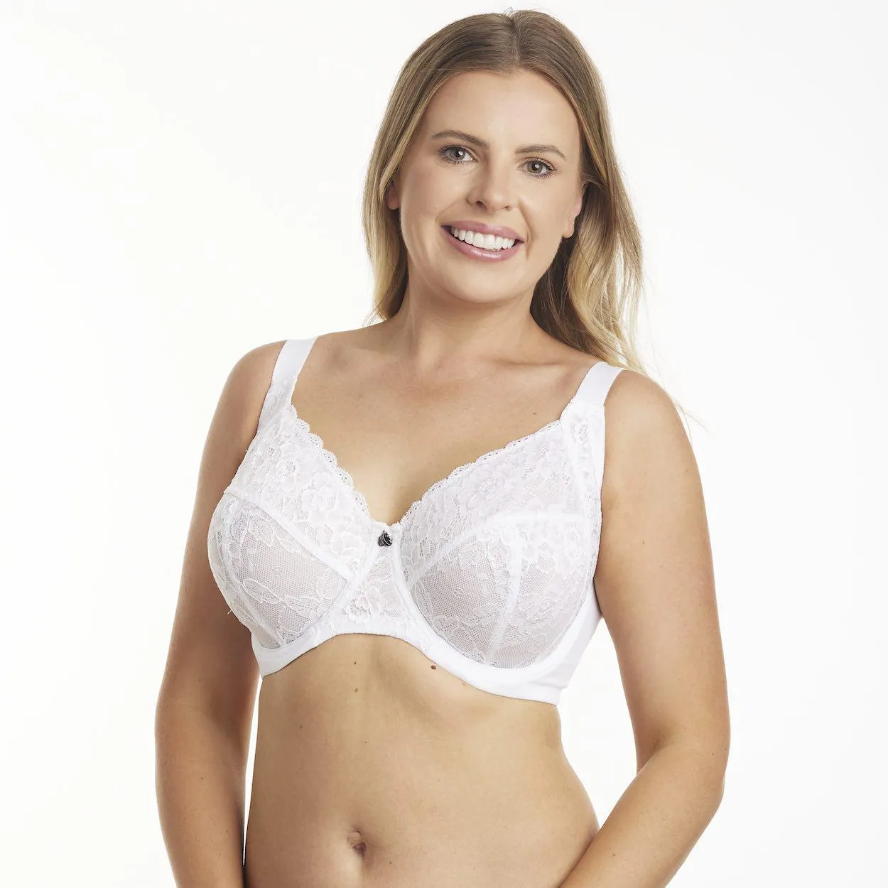 Dahlia Lace Premium Support Bra - Snow White