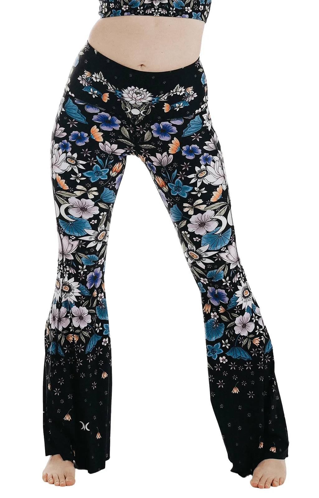 Divine Feminine Printed Bell Bottoms by Yoga Democracy