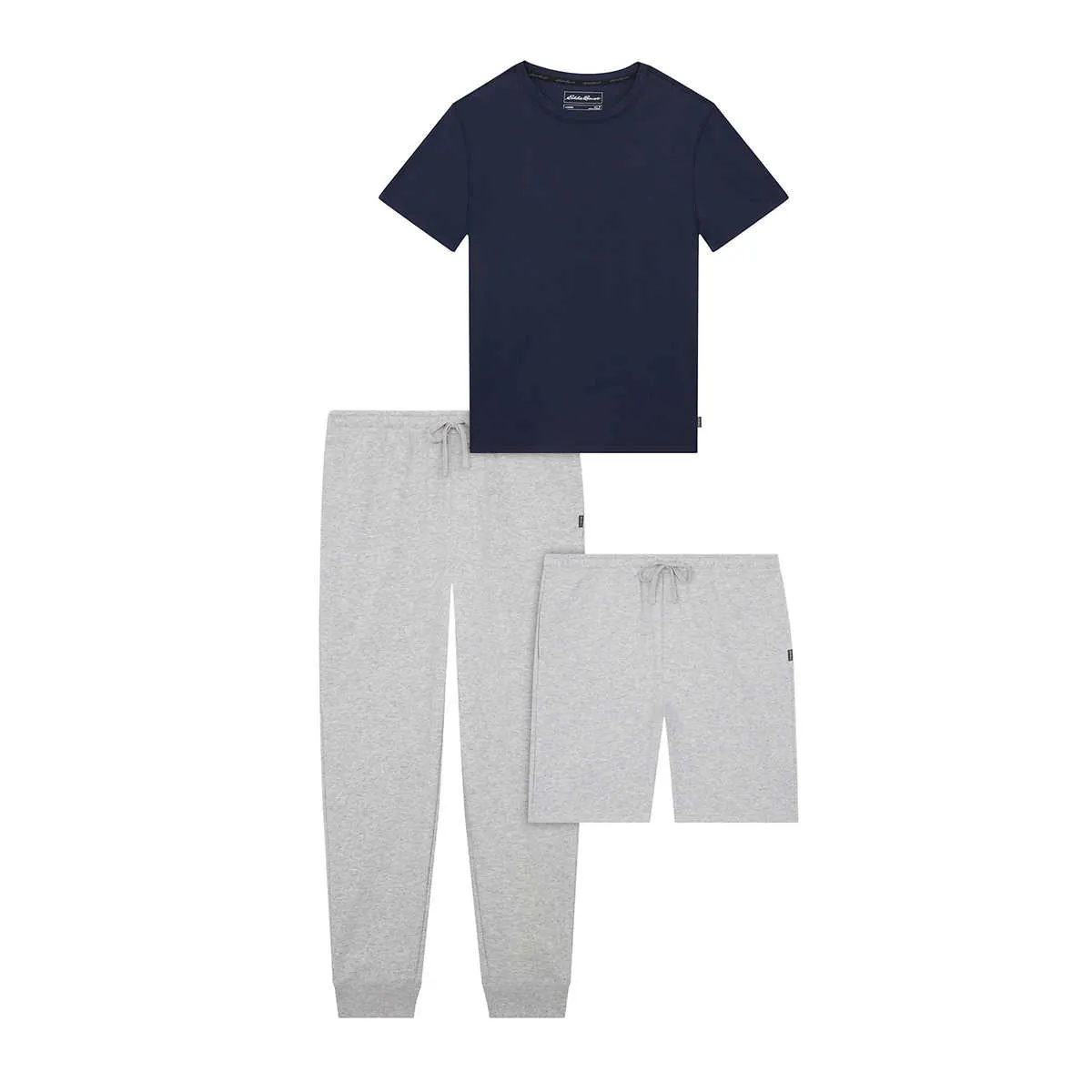 Eddie Bauer Men’s 3-Piece Super Soft Sleep Set Tee Joggers and Shorts Lounge Set