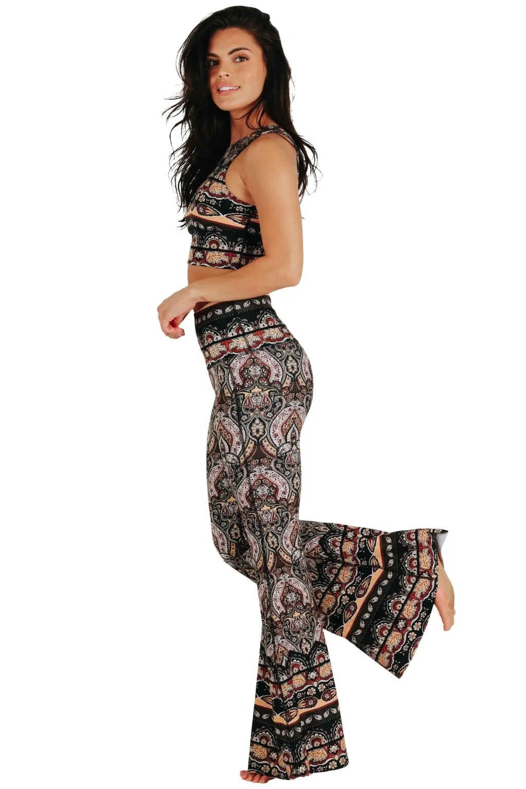 Espresso Yourself Printed Bell Bottoms by Yoga Democracy