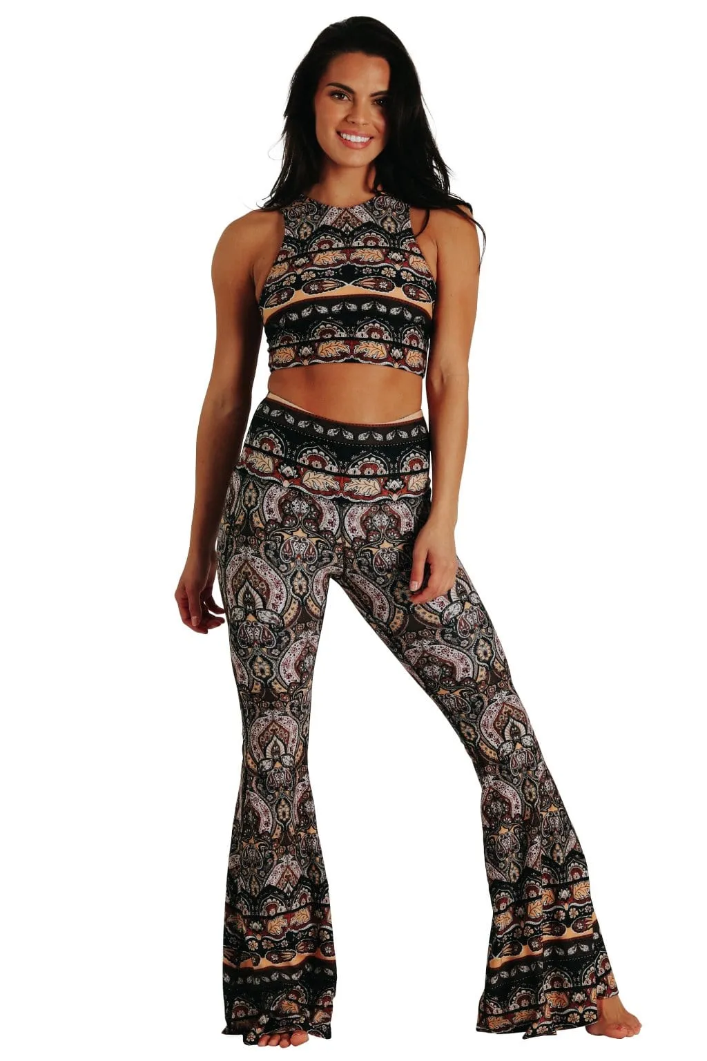 Espresso Yourself Printed Bell Bottoms by Yoga Democracy