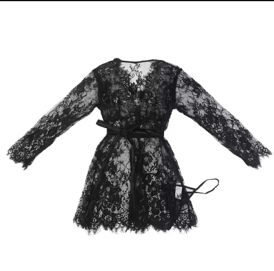 Eyelash Laced Dressing Robe