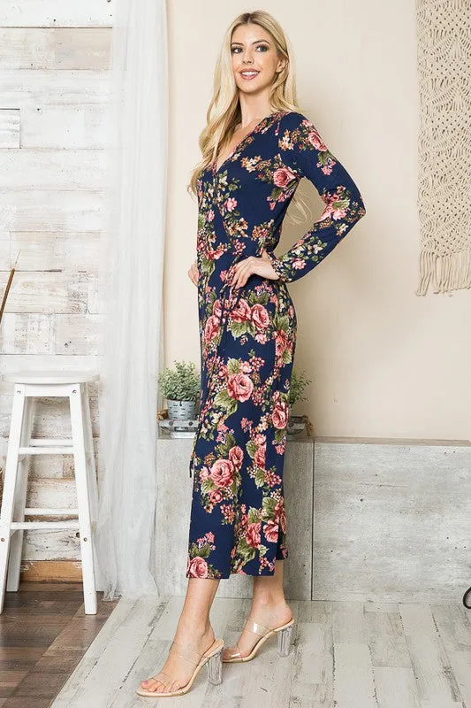 Floral Maxi Wrap Dress