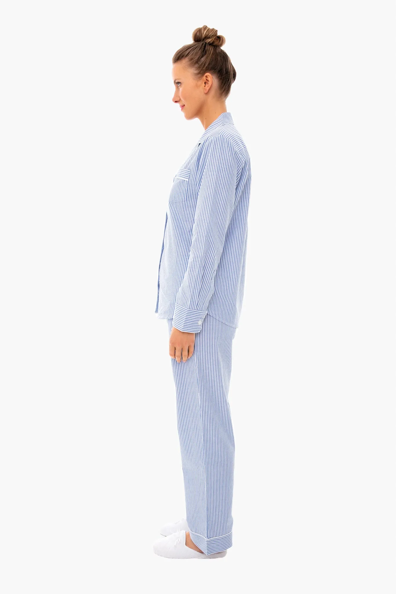 French Blue Seersucker Pajama Set