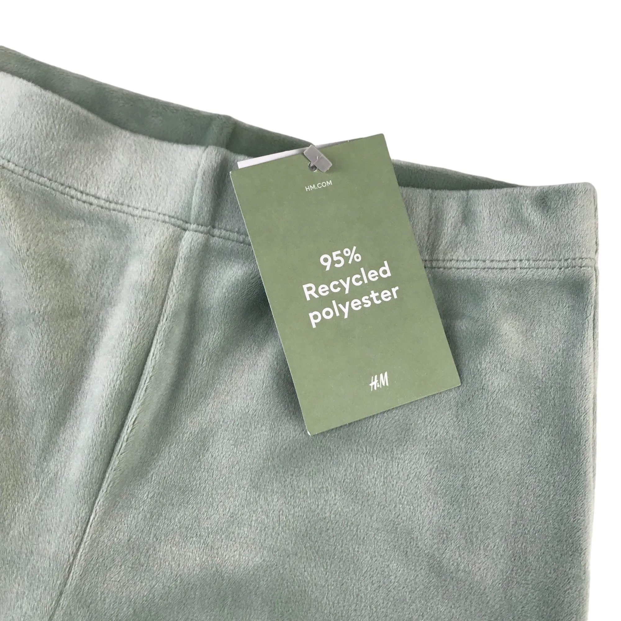 H&M leggings 9-10 years sage green fleecy wide leg loungewear bottoms