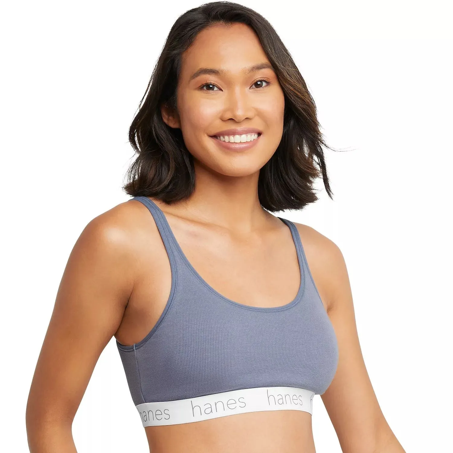 Hanes Originals Ultimate DHO102 Hanes Stretch Cotton Moisture-Wicking Bra Set of 2