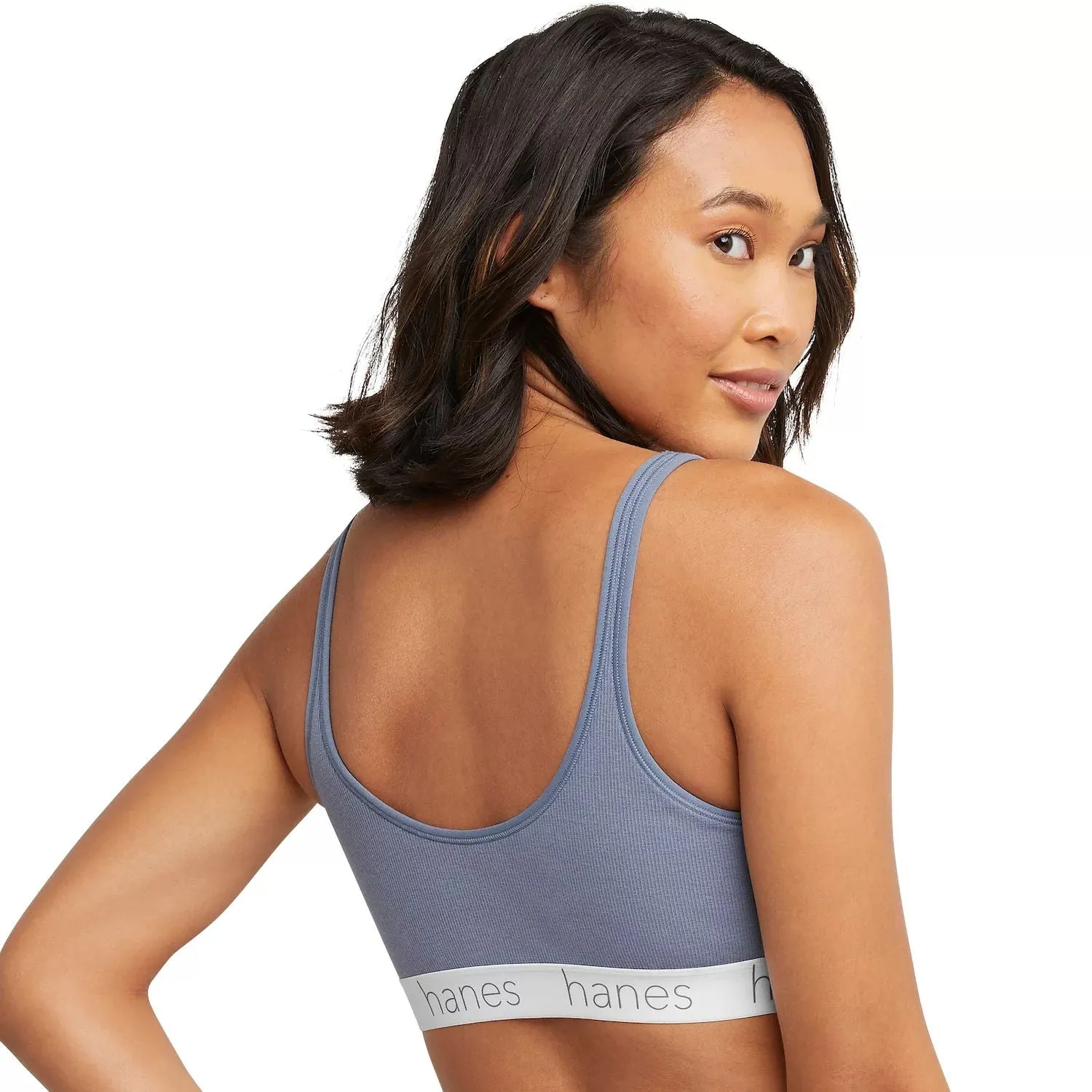 Hanes Originals Ultimate DHO102 Hanes Stretch Cotton Moisture-Wicking Bra Set of 2