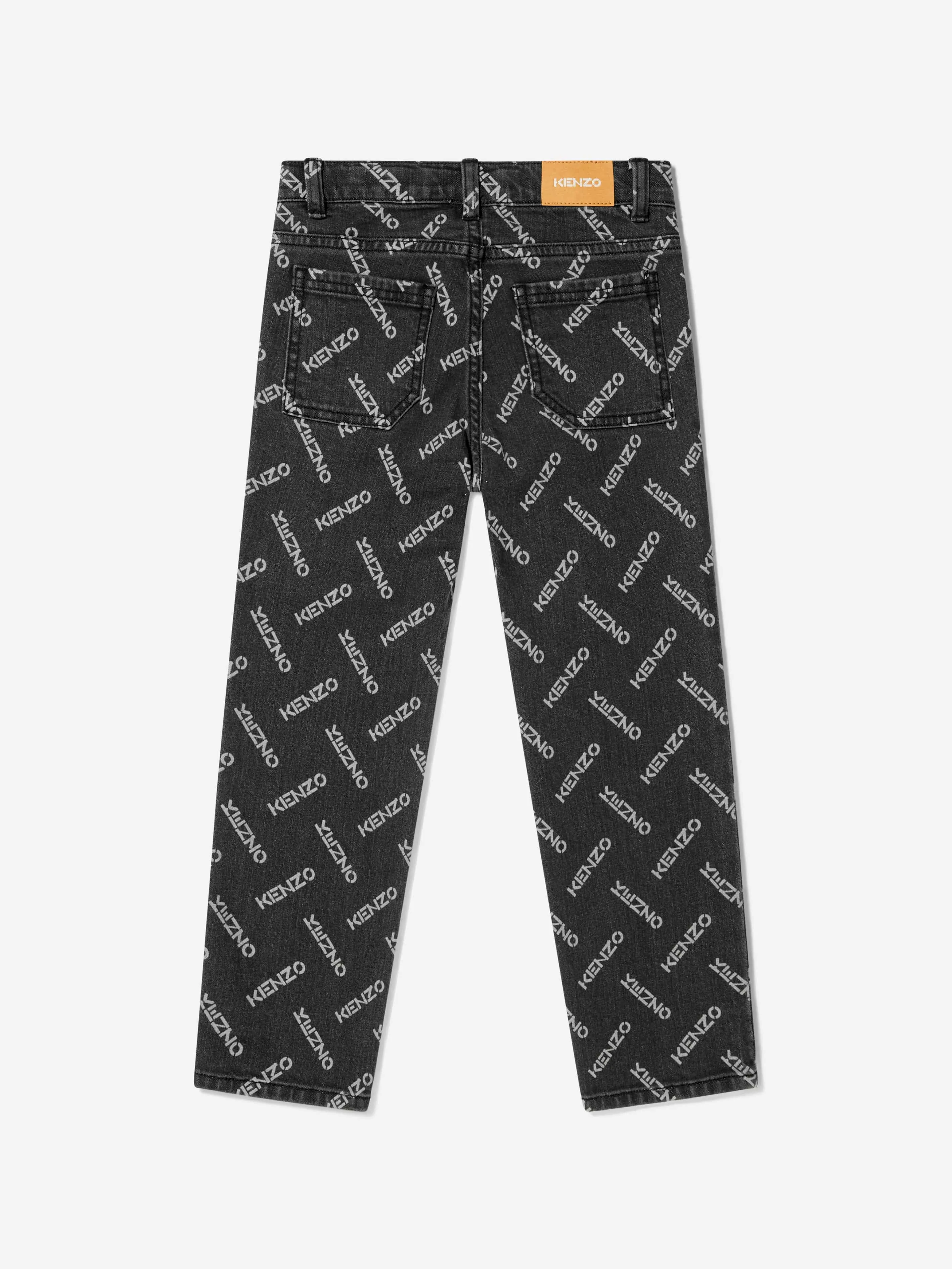 KENZO Boys Slim Fit Logo Print Jeans