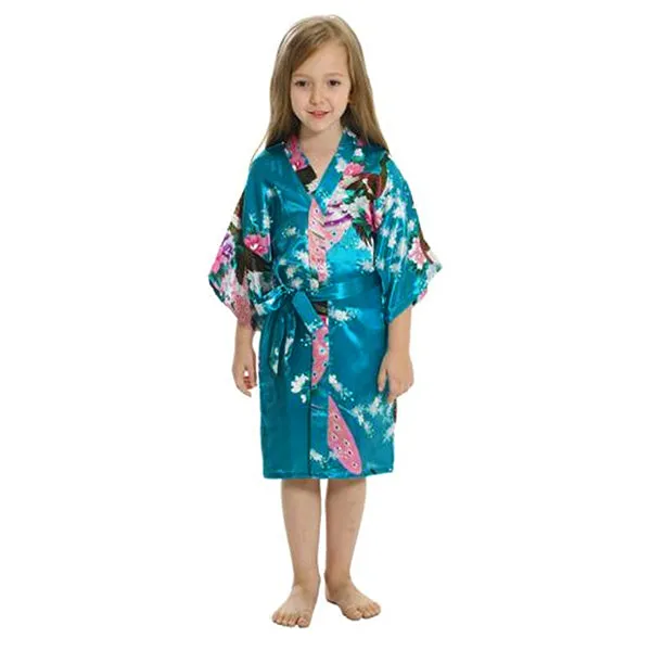 Lake Blue Mommy and Me Robes, Floral, Satin Feel