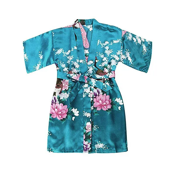 Lake Blue Mommy and Me Robes, Floral, Satin Feel