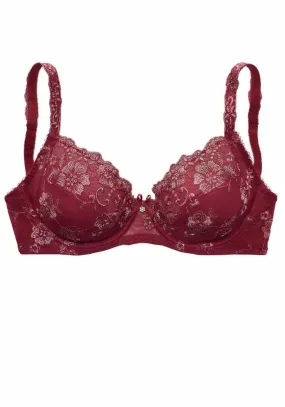 Lascana push-up bra, red wine