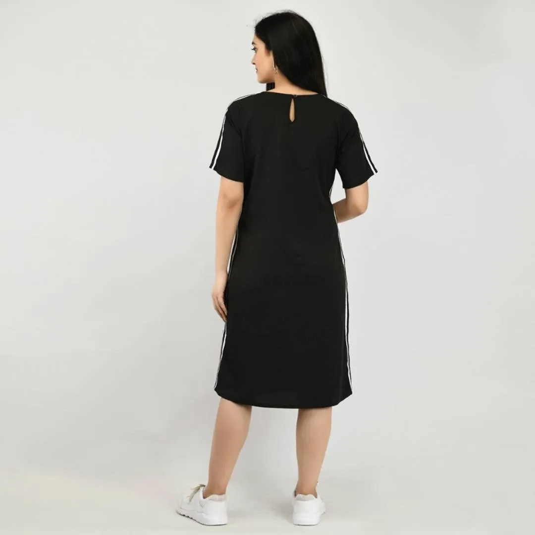 Latest Designer Crepe Black Shift Dress