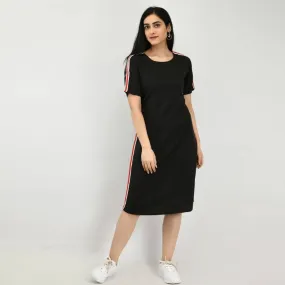 Latest Designer Crepe Black Shift Dress