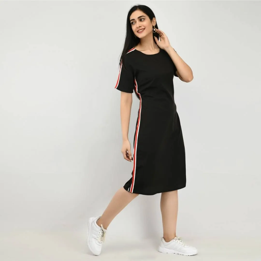 Latest Designer Crepe Black Shift Dress