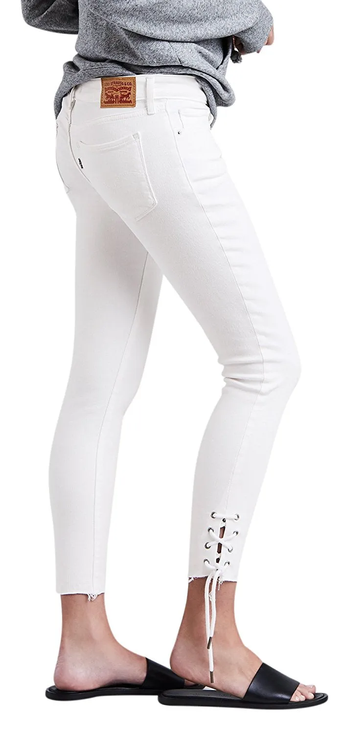 Levi's Women's 711 Lace up Skinny Jeans Fiest White