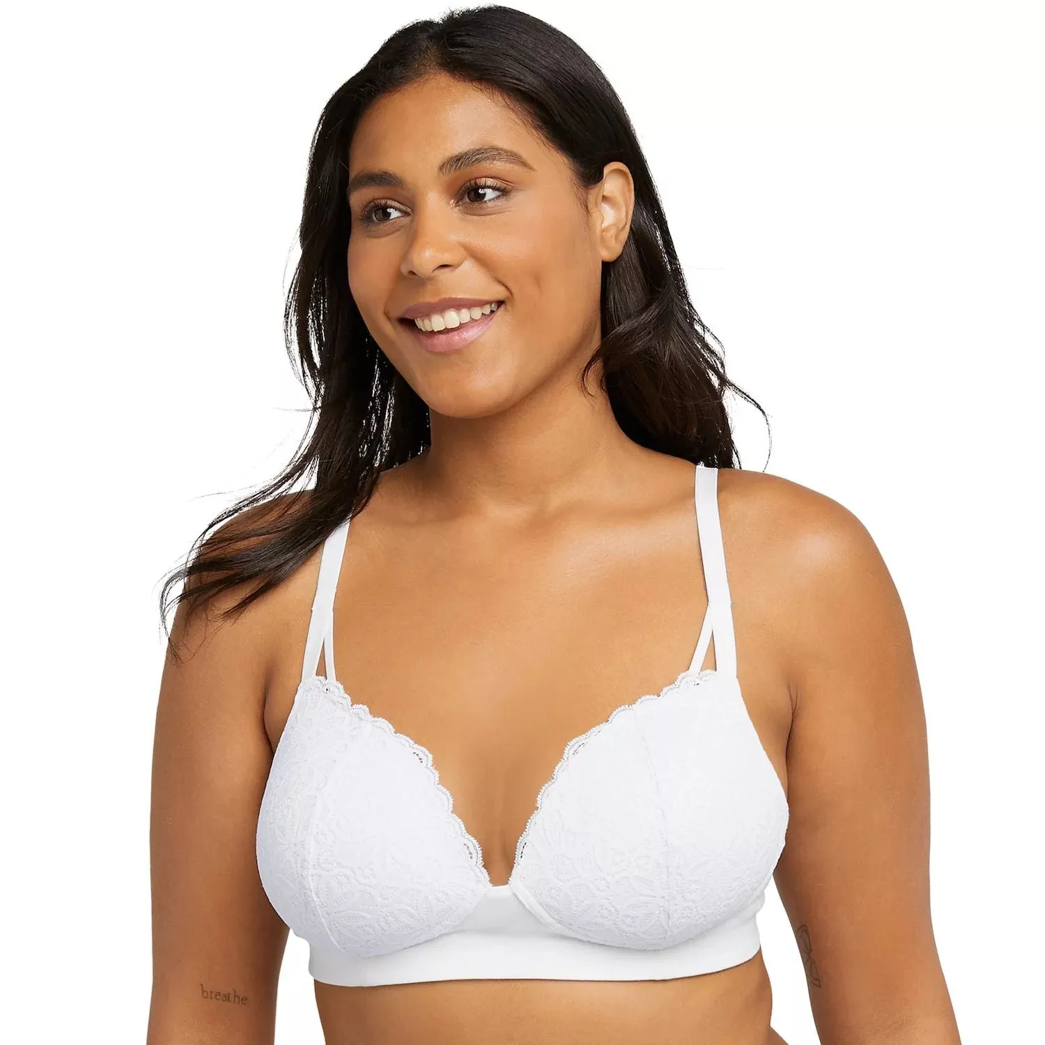 Maidenform Pure Comfort soft support bra without laces DM2314 Maidenform, white