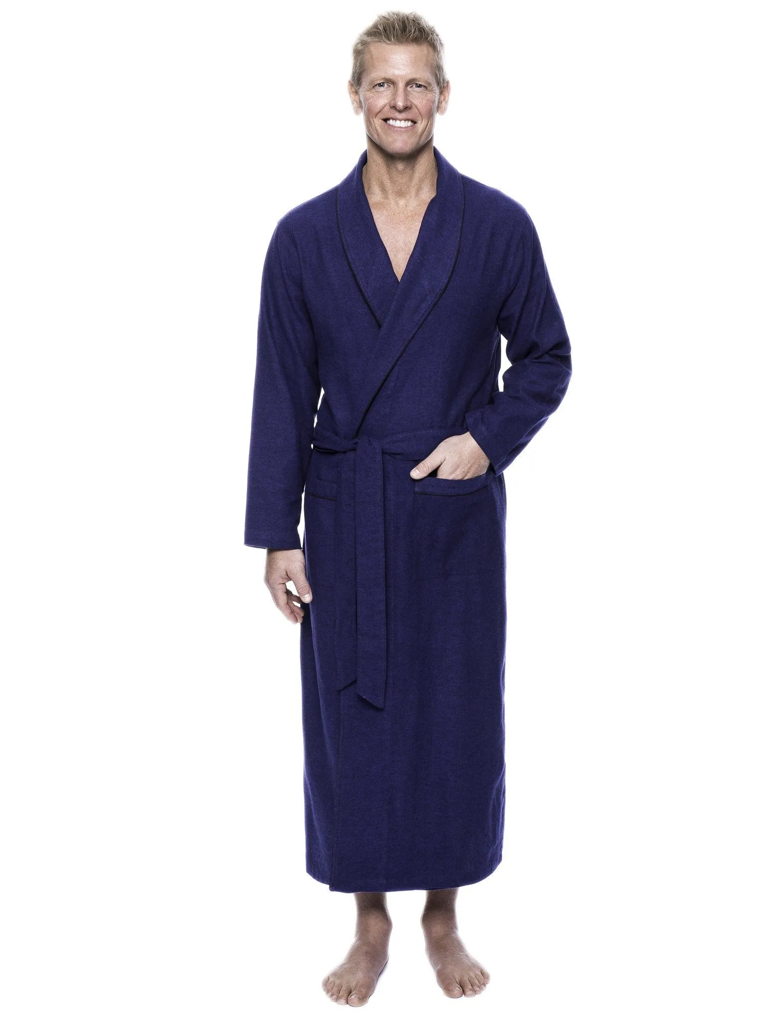 Men's 100% Cotton Flannel Long Robe