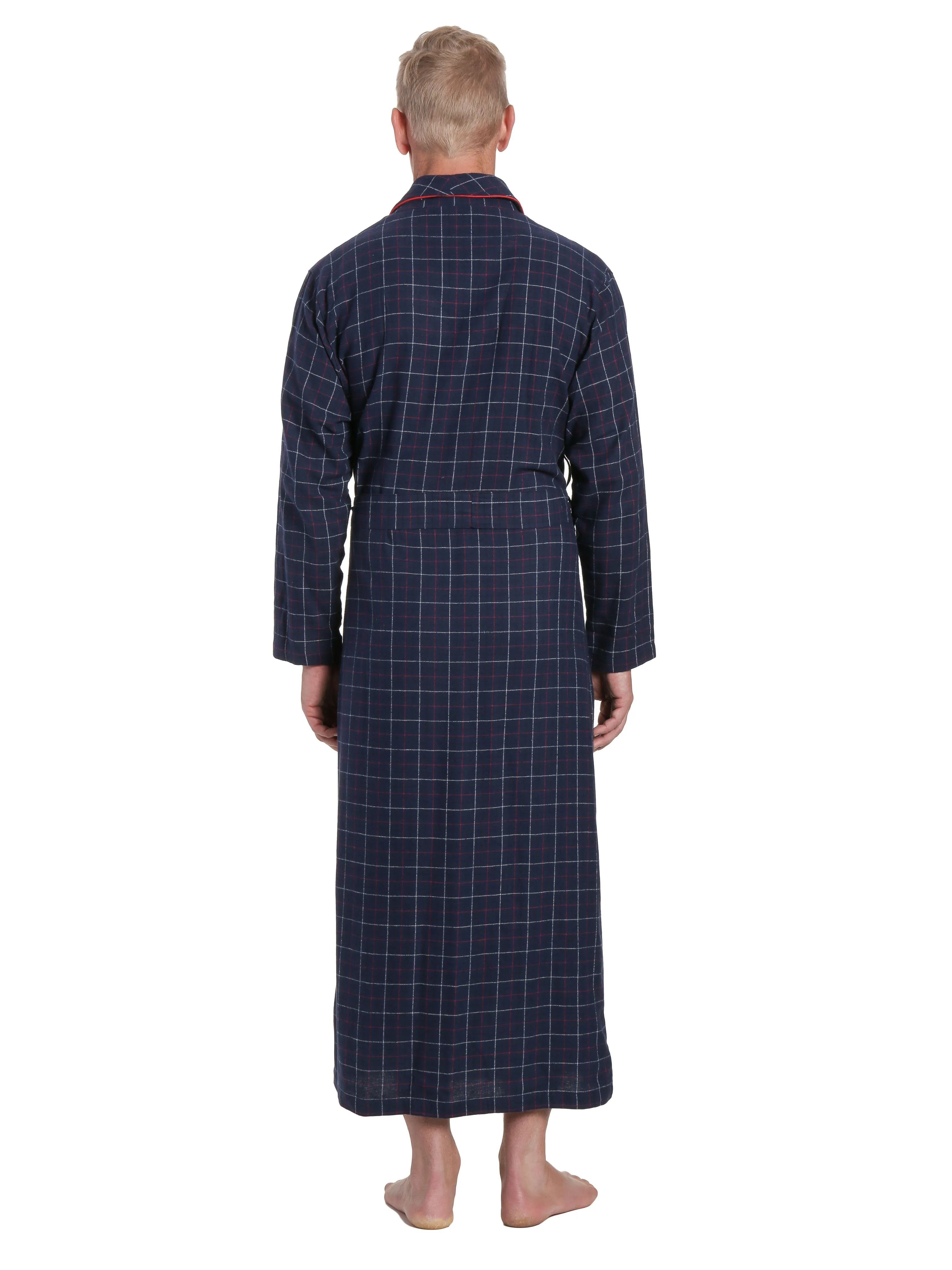 Men's 100% Cotton Flannel Long Robe