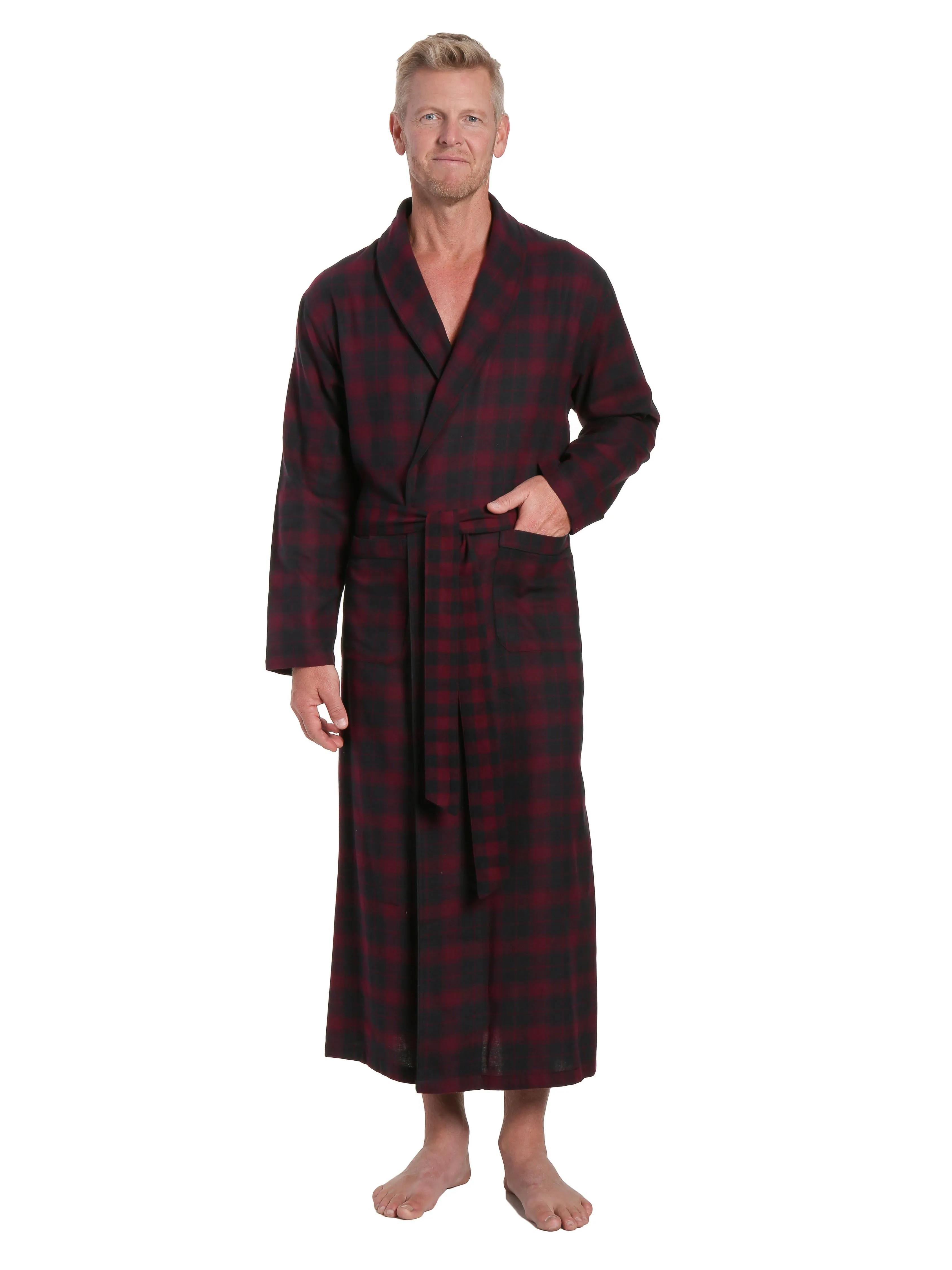 Men's 100% Cotton Flannel Long Robe