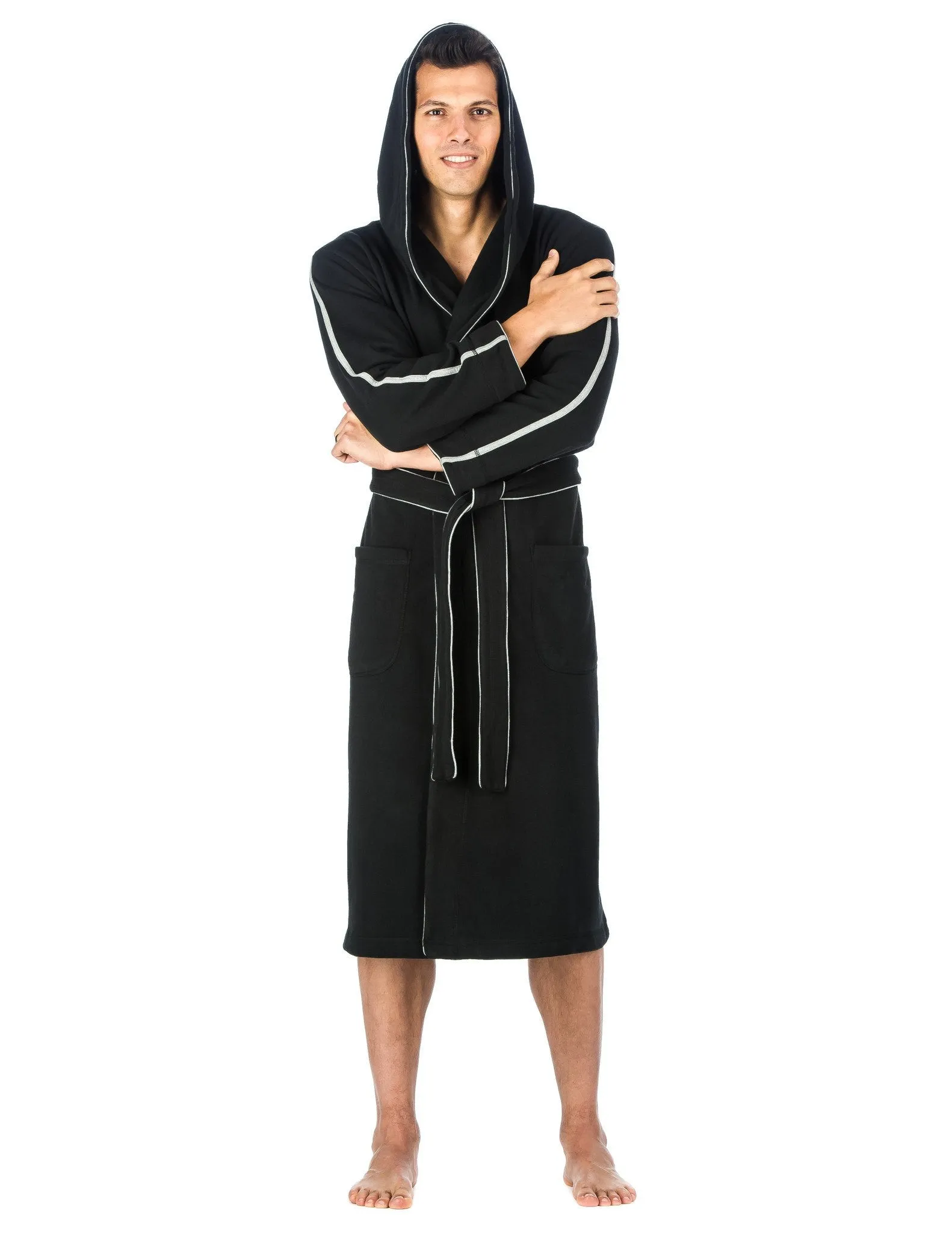 Men's Fleece Lined Hooded Robe