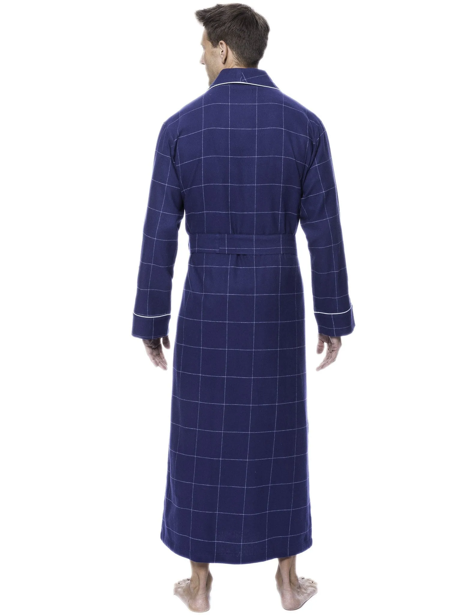 Men's Premium 100% Cotton Flannel Long Robe