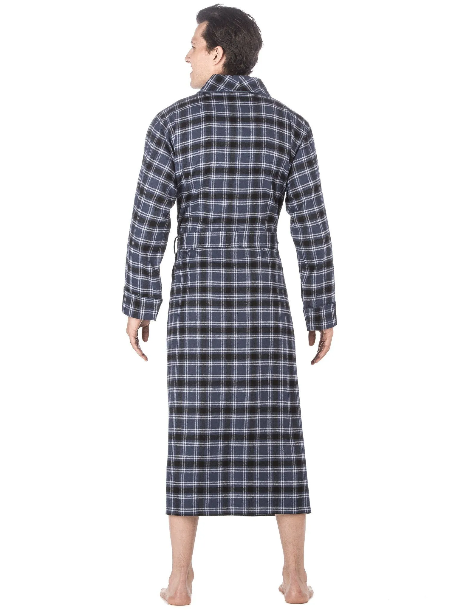 Men's Premium 100% Cotton Flannel Long Robe