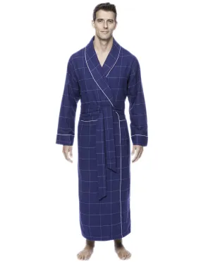 Men's Premium 100% Cotton Flannel Long Robe