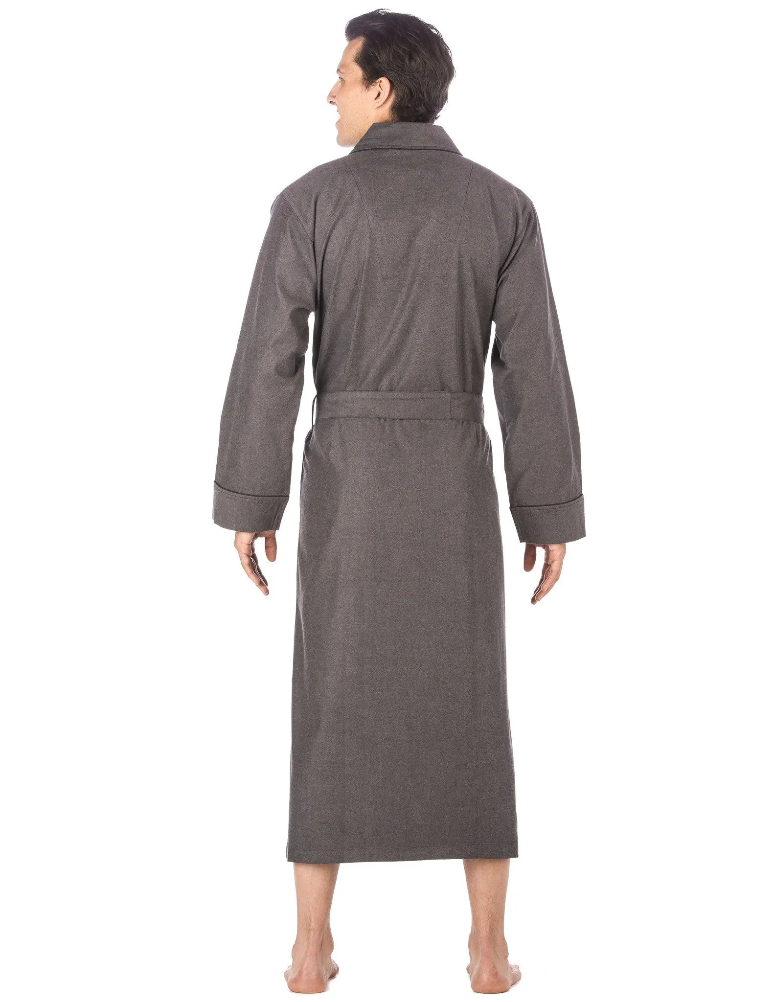 Men's Premium 100% Cotton Flannel Long Robe