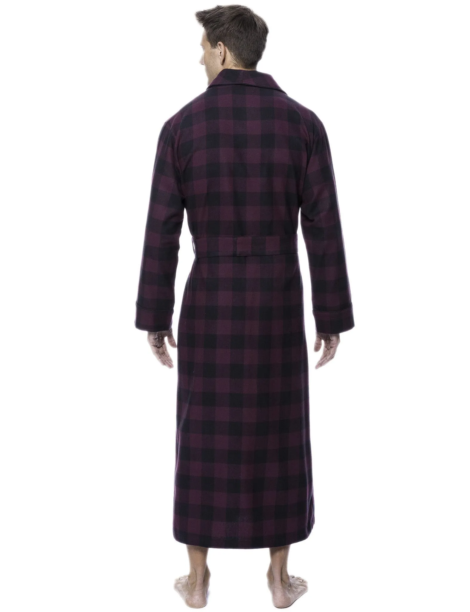 Men's Premium 100% Cotton Flannel Long Robe