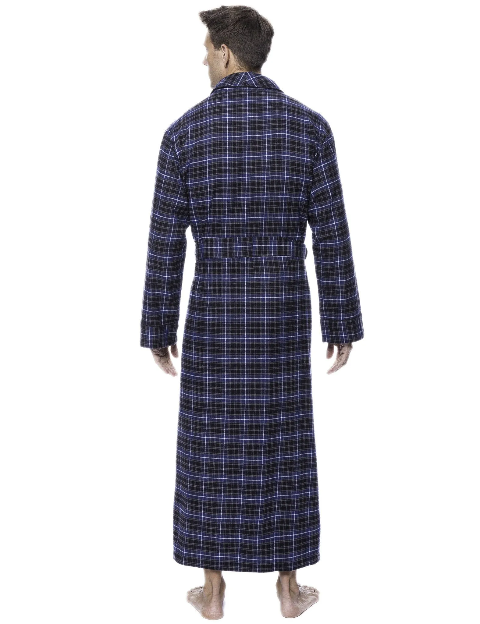 Men's Premium 100% Cotton Flannel Long Robe